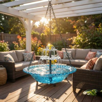 ✨2026 Spring Hot Sale 49% OFF🐦Solar Cascade Hanging Bird Bath Fountain