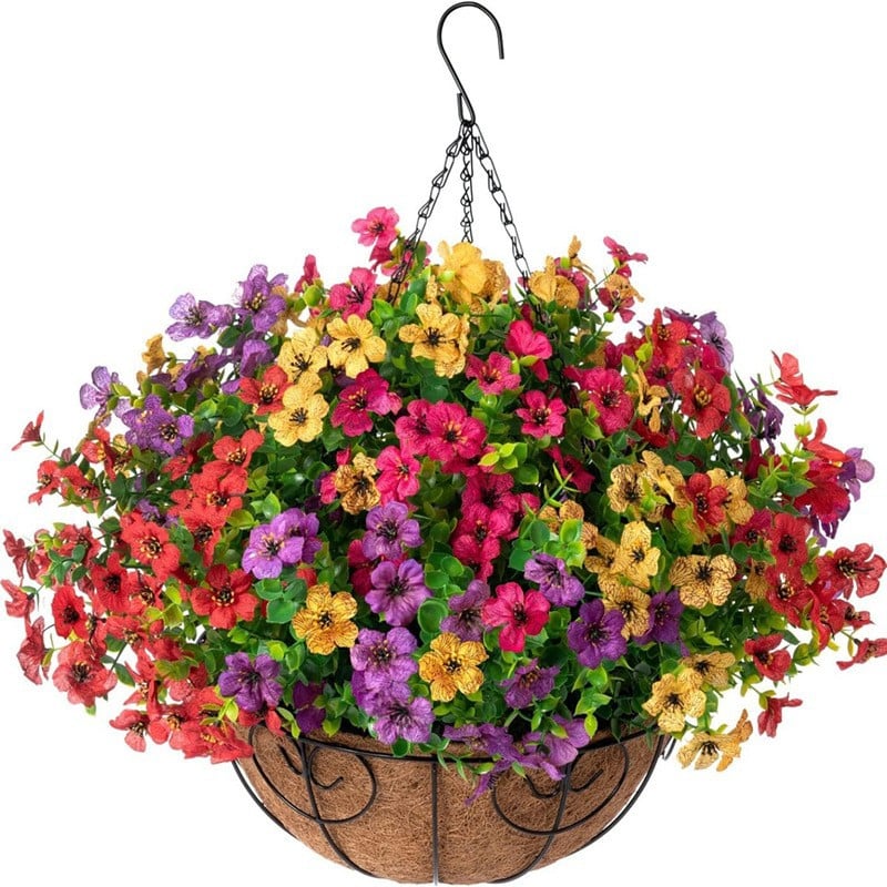 FREE SHIPPING!🔥Simulated Hanging Flower Basket 🌸No Watering💧No Wilting. Just Perfect Blooms.