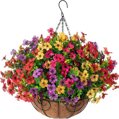 FREE SHIPPING!🔥Simulated Hanging Flower Basket 🌸No Watering💧No Wilting. Just Perfect Blooms.