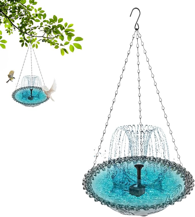 🔥✨2026 Spring Hot Sale 49% OFF--Solar Cascade Hanging Bird Bath Fountain