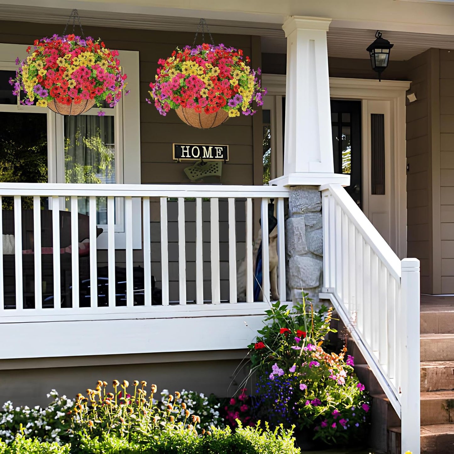 FREE SHIPPING!🔥Simulated Hanging Flower Basket 🌸No Watering💧No Wilting. Just Perfect Blooms.