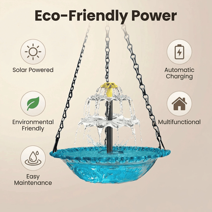 ✨2026 Spring Hot Sale 49% OFF🐦Solar Cascade Hanging Bird Bath Fountain