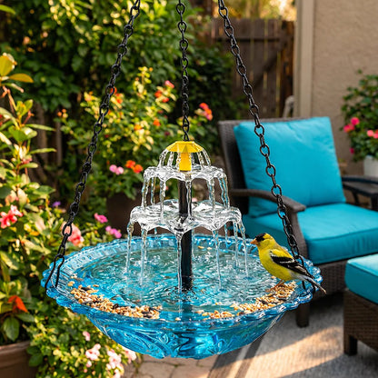 🔥✨2026 Spring Hot Sale 49% OFF--Solar Cascade Hanging Bird Bath Fountain