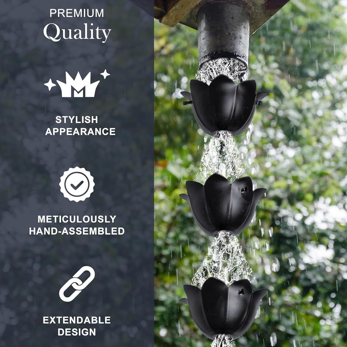 Free Shipping🔥Monarch Rain Chains Aluminum "Lotus" Series Rain Chain (for Gutters)