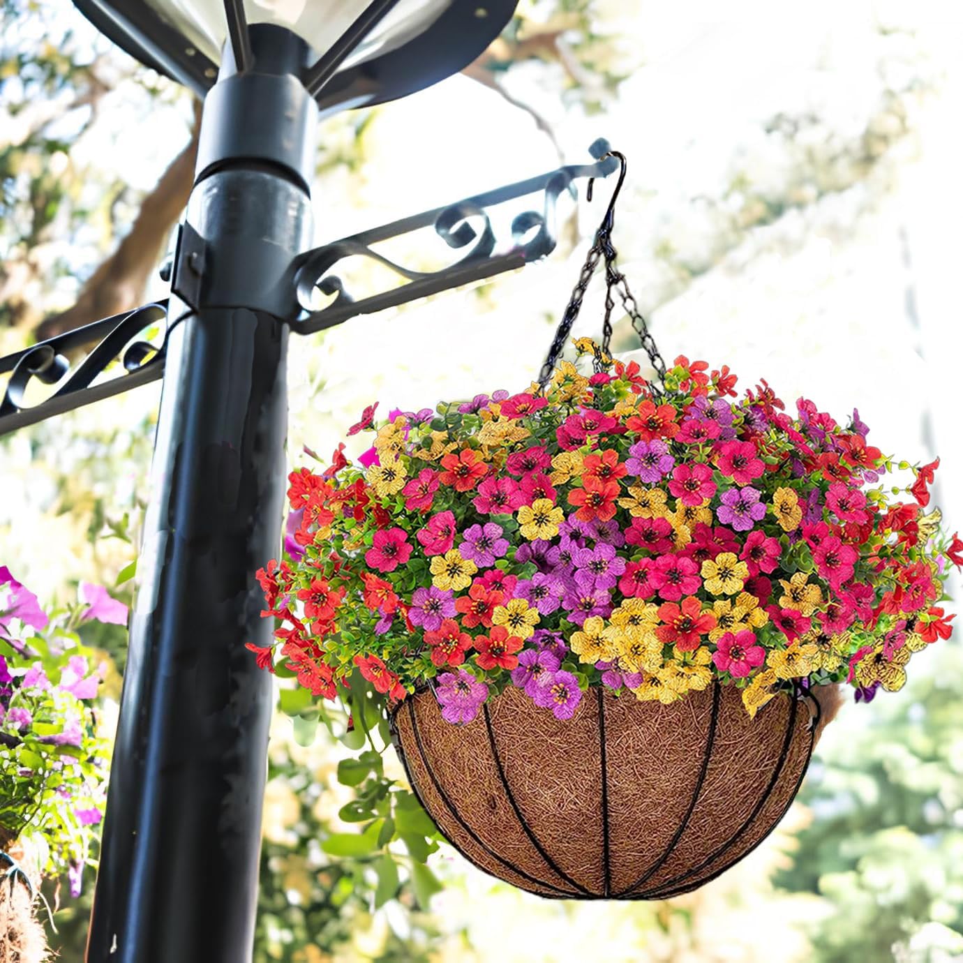 FREE SHIPPING!🔥Simulated Hanging Flower Basket 🌸No Watering💧No Wilting. Just Perfect Blooms.