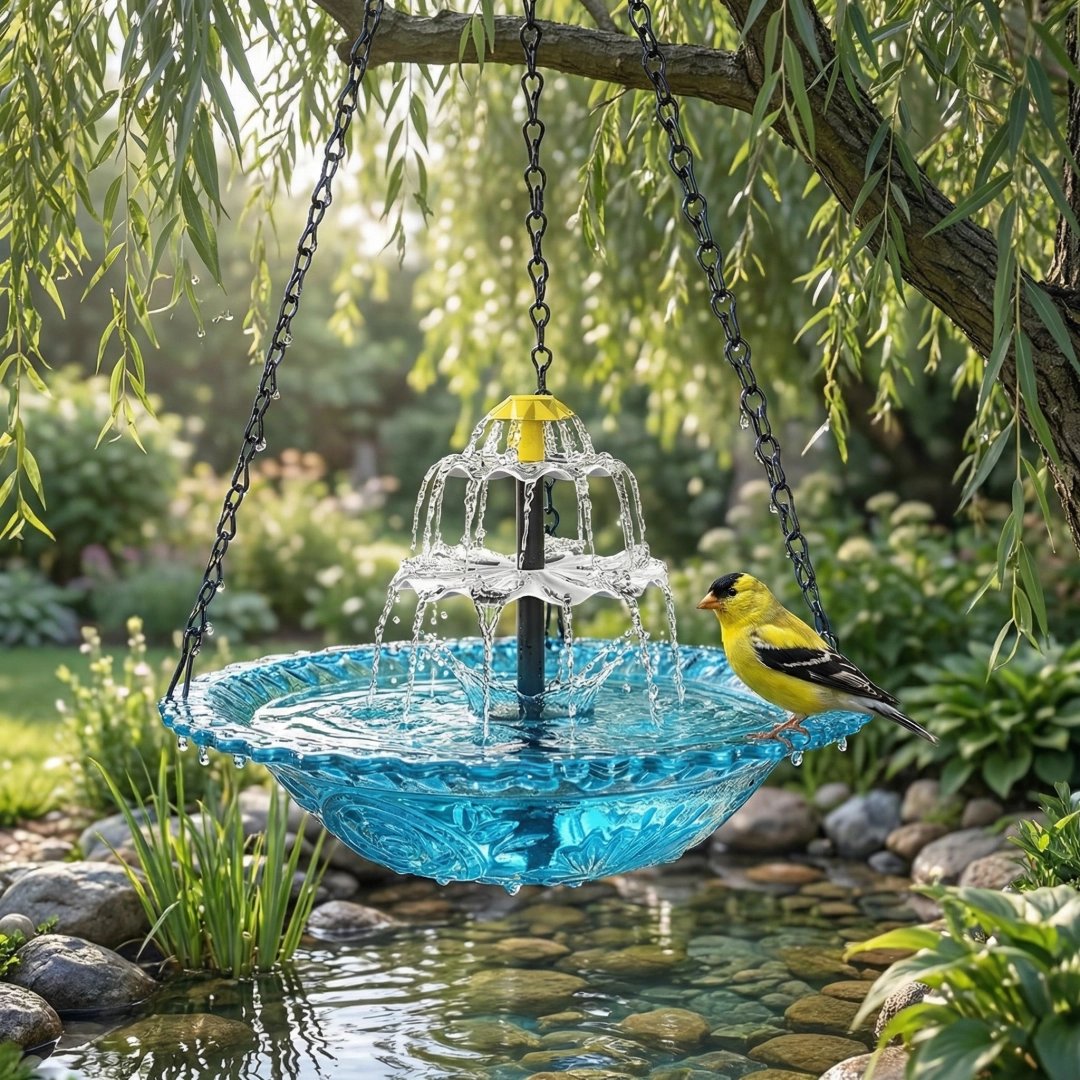 ✨2026 Spring Hot Sale 49% OFF🐦Solar Cascade Hanging Bird Bath Fountain