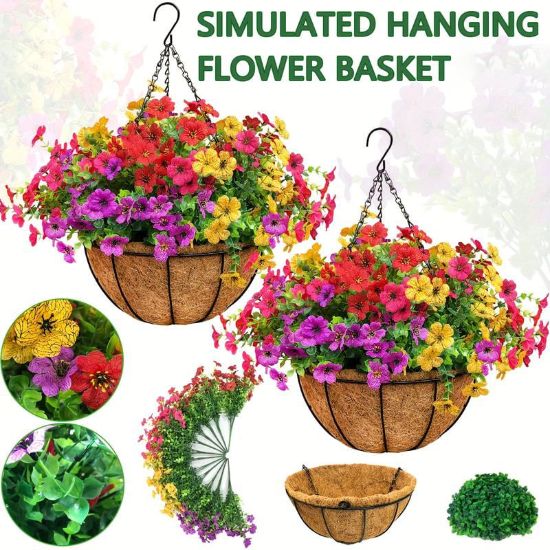FREE SHIPPING!🔥Simulated Hanging Flower Basket 🌸No Watering💧No Wilting. Just Perfect Blooms.