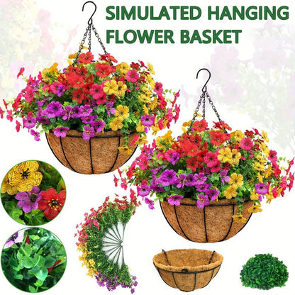 FREE SHIPPING!🔥Simulated Hanging Flower Basket 🌸No Watering💧No Wilting. Just Perfect Blooms.
