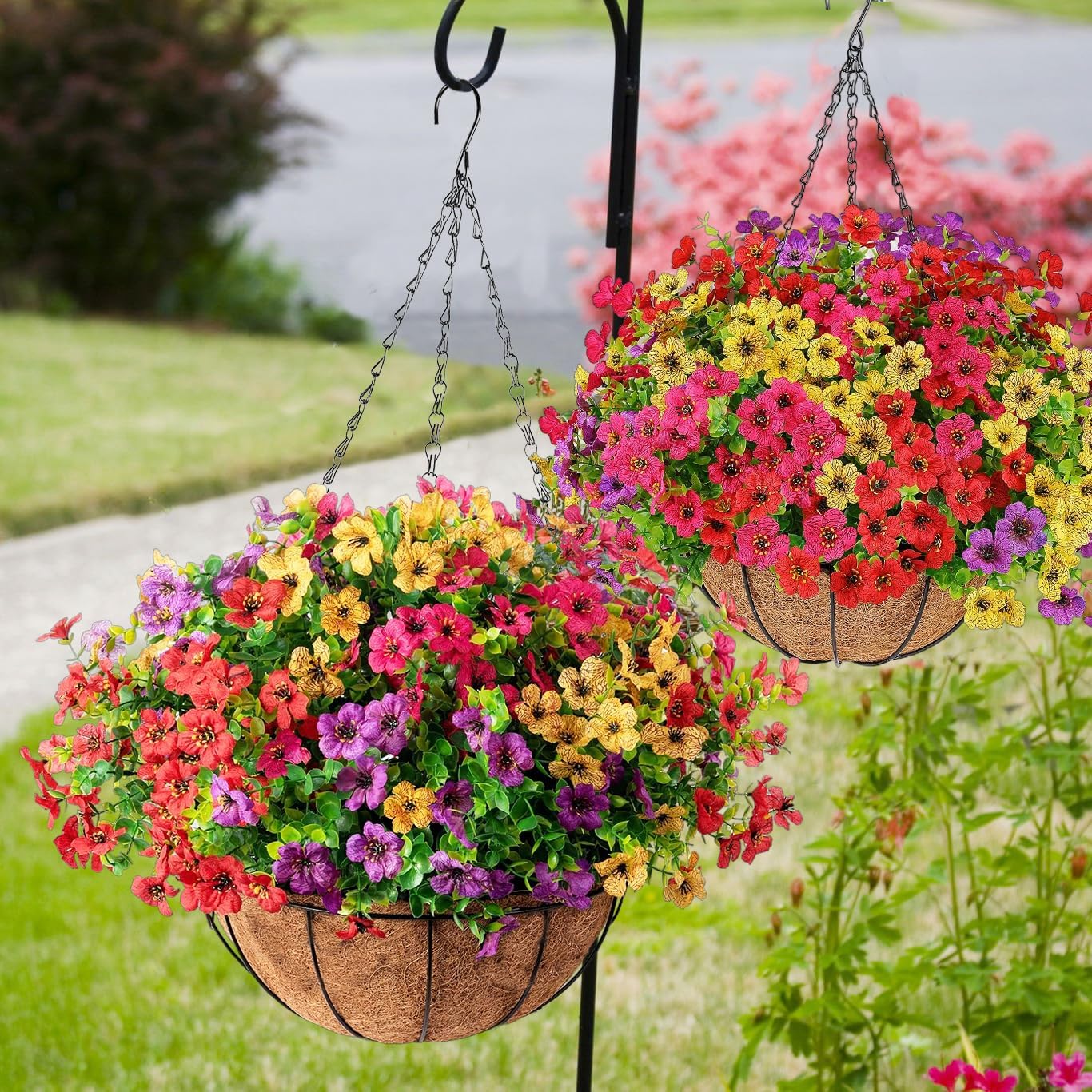 FREE SHIPPING!🔥Simulated Hanging Flower Basket 🌸No Watering💧No Wilting. Just Perfect Blooms.