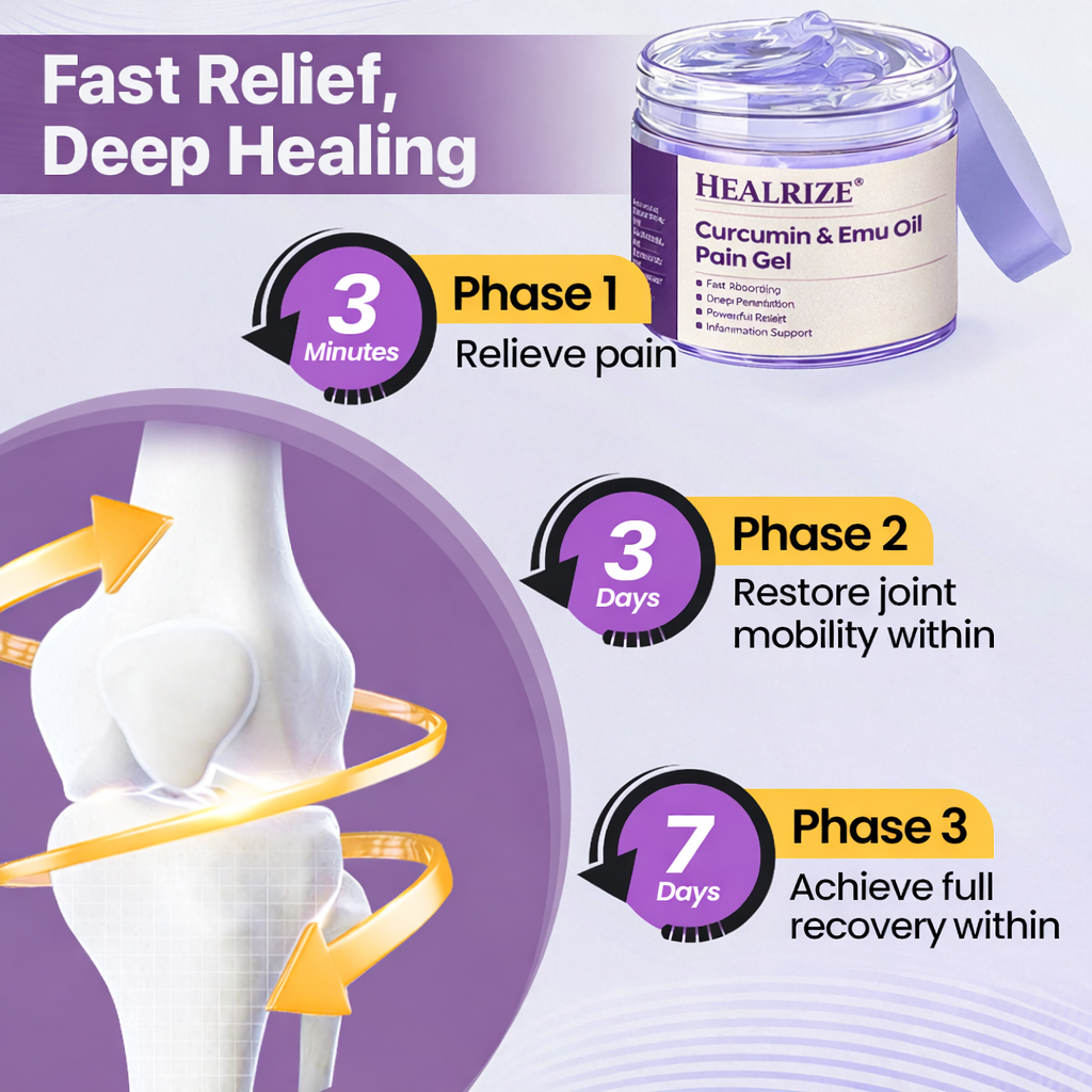 HEALRIZE®  Curcumin & Emu Oil Pain Gel – 🏥Backed by US Osteopathic Experts