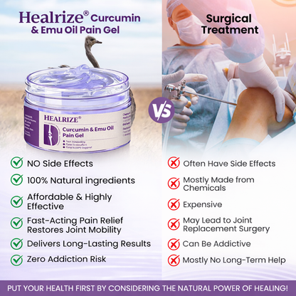 HEALRIZE®  Curcumin & Emu Oil Pain Gel – 🏥Backed by US Osteopathic Experts