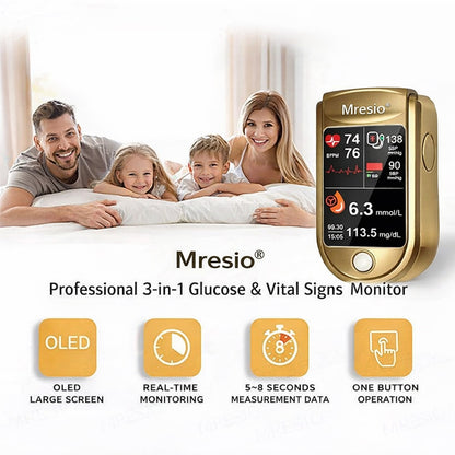 🩸Health America Subsidized Product |Mresio® Professional 12in1 Glucose & Vital Signs Monitor-Painless, Fast, Precise& FDA-Backed(Made in California, USA)