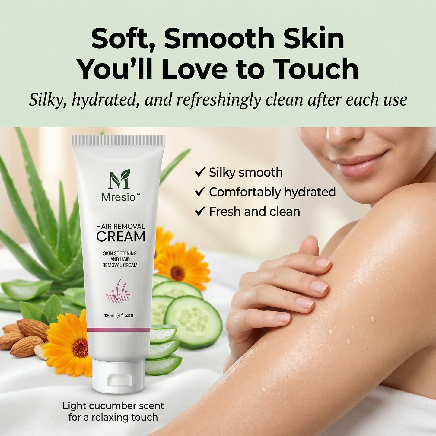 Mresio™  Pain-Free Hair Removal Cream|Hair-Free Skin in Just 10 Minutes — No Razor Needed