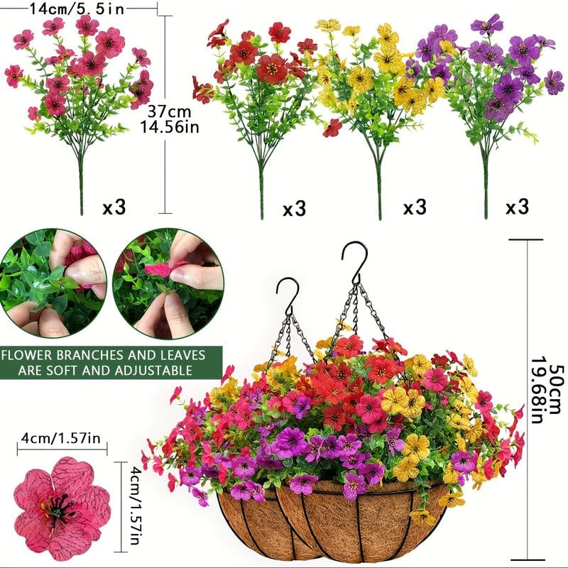 FREE SHIPPING!🔥Simulated Hanging Flower Basket 🌸No Watering💧No Wilting. Just Perfect Blooms.