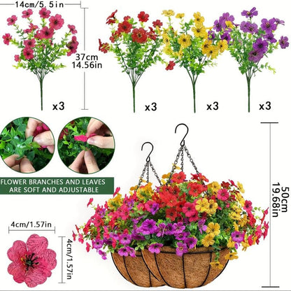 FREE SHIPPING!🔥Simulated Hanging Flower Basket 🌸No Watering💧No Wilting. Just Perfect Blooms.