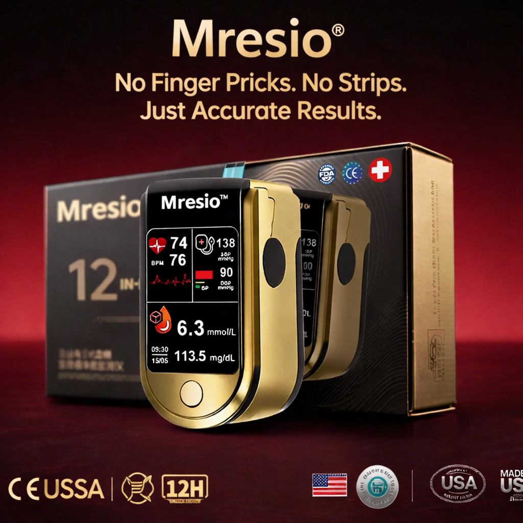 🩸Health America Subsidized Product |Mresio® Professional 12in1 Glucose & Vital Signs Monitor-Painless, Fast, Precise& FDA-Backed(Made in California, USA)