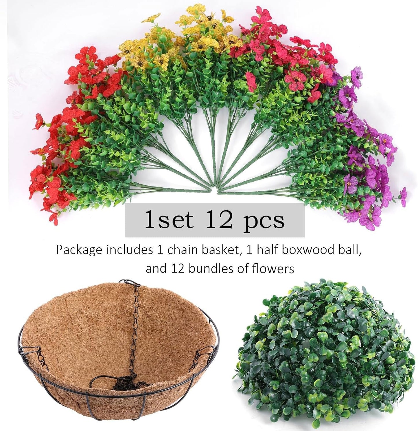 FREE SHIPPING!🔥Simulated Hanging Flower Basket 🌸No Watering💧No Wilting. Just Perfect Blooms.