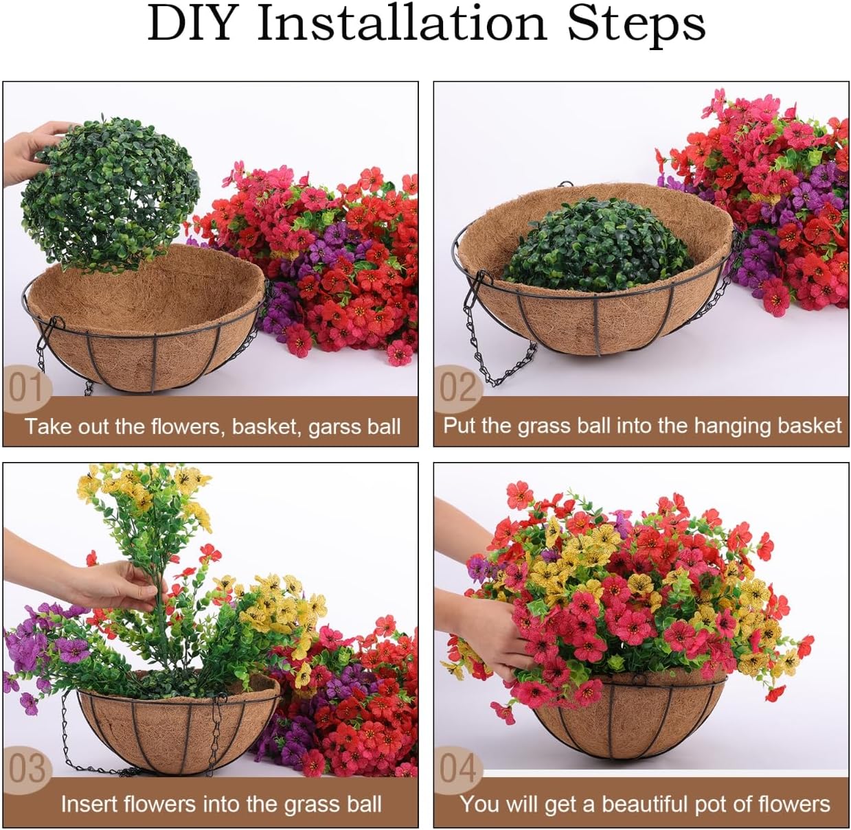 FREE SHIPPING!🔥Simulated Hanging Flower Basket 🌸No Watering💧No Wilting. Just Perfect Blooms.