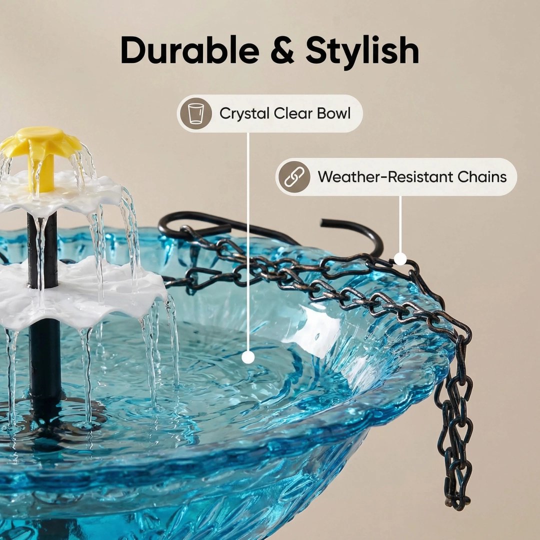 ✨2026 Spring Hot Sale 49% OFF🐦Solar Cascade Hanging Bird Bath Fountain
