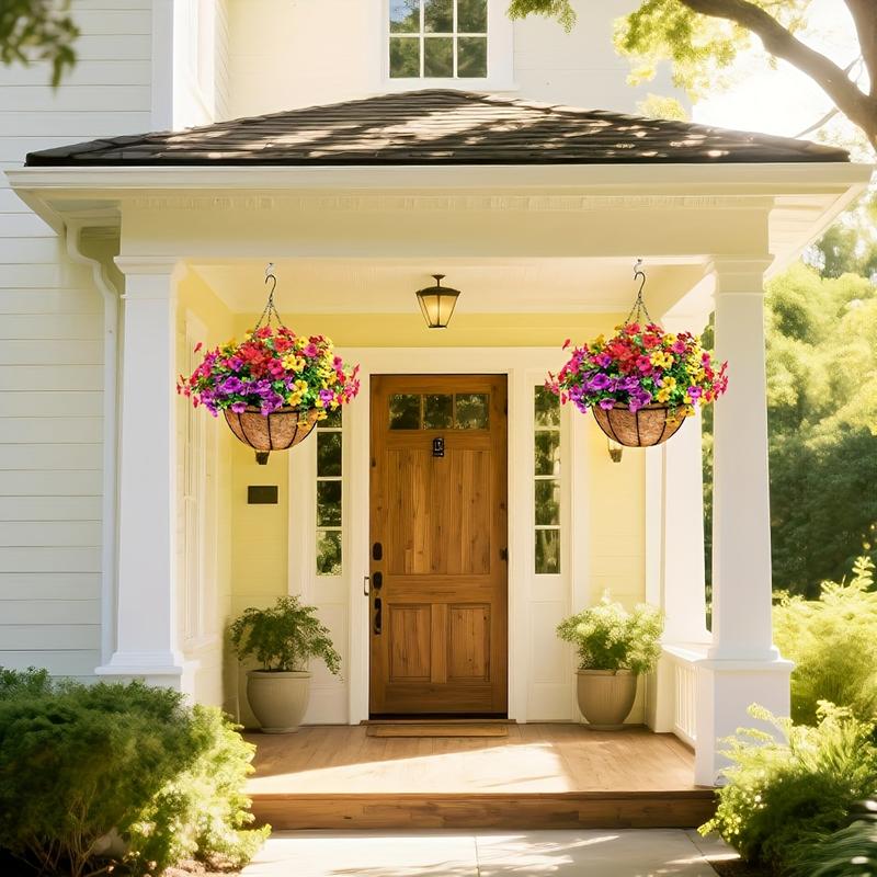 FREE SHIPPING!🔥Simulated Hanging Flower Basket 🌸No Watering💧No Wilting. Just Perfect Blooms.