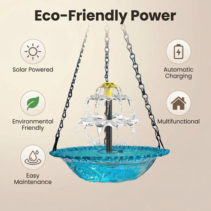 ✨2026 Spring Hot Sale 48% OFF🐦Solar Cascade Hanging Bird Bath Fountain